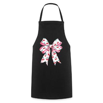 Cherries Pretty Woman Coquette - Cooking Apron - black - Front - AI Model Male 185 dark (185cm)