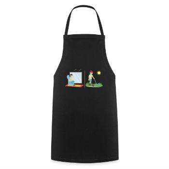 Treasure hunter in nice weather metal detector - Cooking Apron - black - Front - AI Model Male 185 dark (185cm)