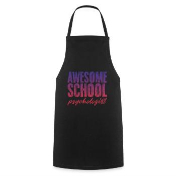 Psychologue scolaire génial 3 - Tablier de cuisine - noir - Devant - AI Model Male 185 dark (185cm)