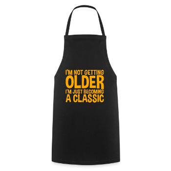Je ne vieillis pas, je deviens juste un classique2 - Tablier de cuisine - noir - Devant - AI Model Male 185 dark (185cm)