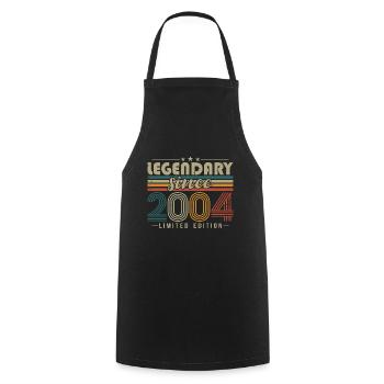 Légendaire depuis 2004 Vintage cadeau d’anniversaire - Tablier de cuisine - noir - Devant - AI Model Male 185 dark (185cm)