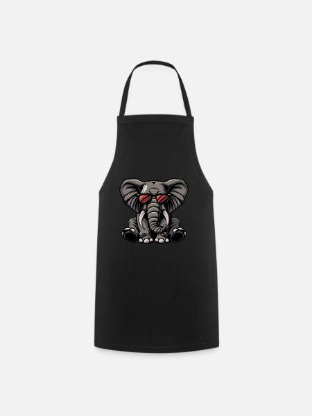 Elefant Cool Tier - Kochschürze - Schwarz
