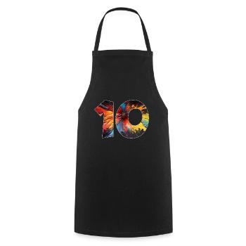 NUMMER 10 JAHRE 10. GEBURTSTAG - Kochschürze - Schwarz - Vorne - AI Model Male 185 dark (185cm)