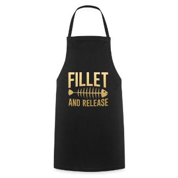 Fillet And Release 4 - Cooking Apron - black - Front - AI Model Male 185 dark (185cm)