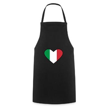 Coeur italien - Tablier de cuisine - noir - Devant - AI Model Male 185 dark (185cm)