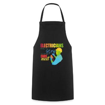 Électriciens - Tablier de cuisine - noir - Devant - AI Model Male 185 dark (185cm)