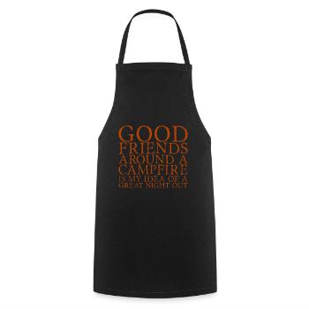 Good Friends Around A Campfire - Cooking Apron - black - Front - AI Model Male 185 dark (185cm)