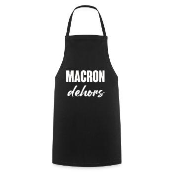 Macron dehors - Tablier de cuisine - noir - Devant - AI Model Male 185 dark (185cm)