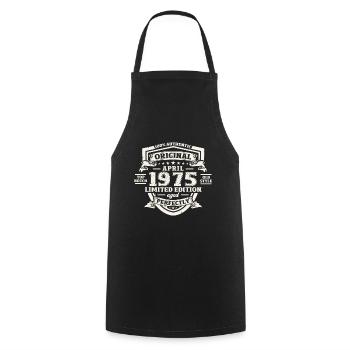 49th Birthday Husband Original April Vintage 1975 - Cooking Apron - black - Front - AI Model Male 185 dark (185cm)