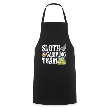Sloth Camping Team 4 - Kochschürze - Schwarz - Vorne - AI Model Male 185 dark (185cm)