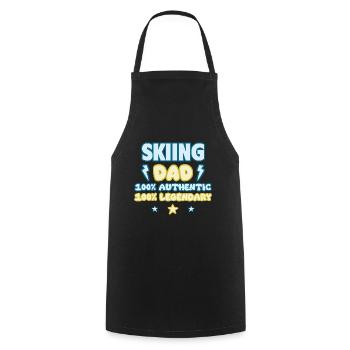 Ski Dad, Cadeau de Fête des Pères, Légendaire - Tablier de cuisine - noir - Devant - AI Model Male 185 dark (185cm)