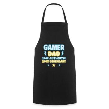 Gaming Dad,Father's Day Gift,Legendary,Geek,Gamer - Cooking Apron - black - Front - AI Model Male 185 dark (185cm)