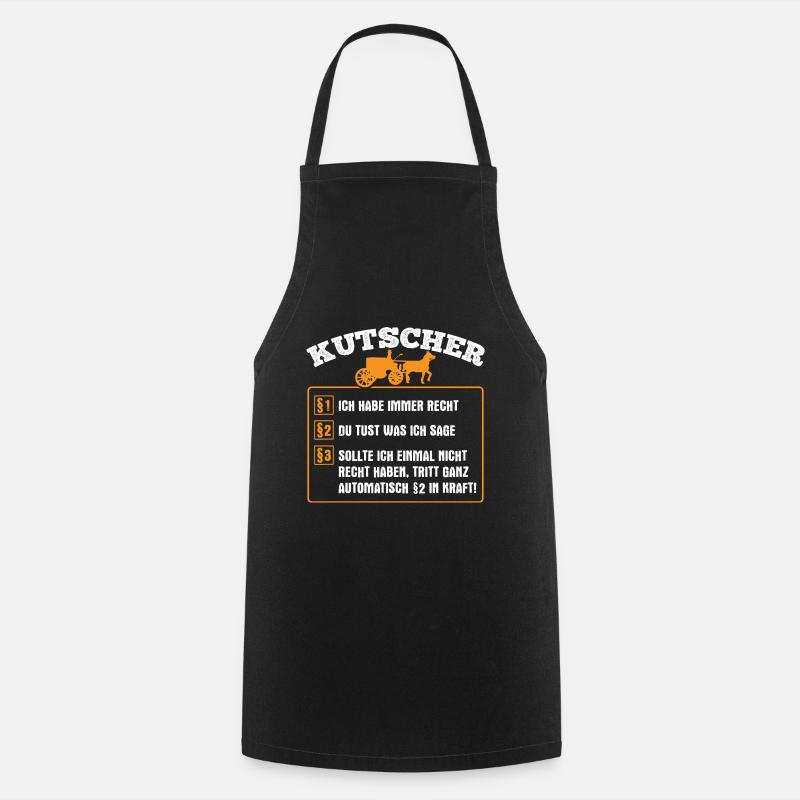 Kutscher Kutsche Geschenkidee - Kochschürze - Schwarz