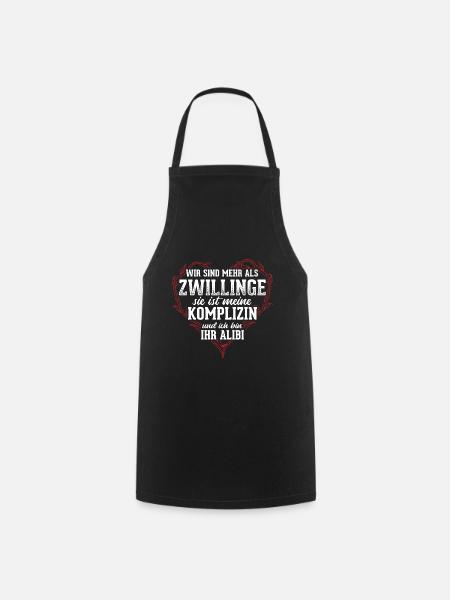 Geschenk Zwilling Zwillinge - Kochschürze - Schwarz