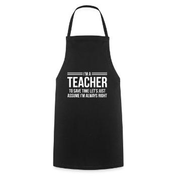 I'm A Teacher - Cooking Apron - black - Front - AI Model Male 185 dark (185cm)
