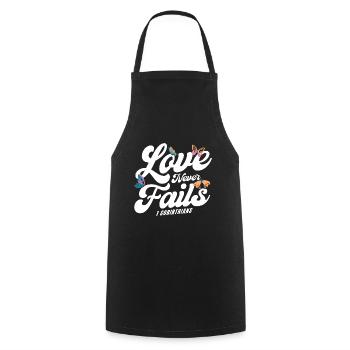 Christian Religious Bible Verse Gift - Cooking Apron - black - Front - AI Model Male 185 dark (185cm)