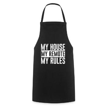 My House My Remote My Rules - Cooking Apron - black - Front - AI Model Male 185 dark (185cm)