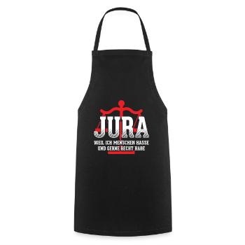 Jura Anwalt - Kochschürze - Schwarz - Vorne - AI Model Male 185 dark (185cm)