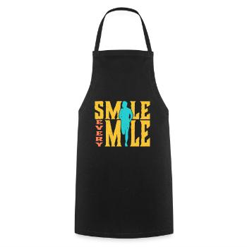 Souriez tous les kilomètres 5 - Tablier de cuisine - noir - Devant - AI Model Male 185 dark (185cm)