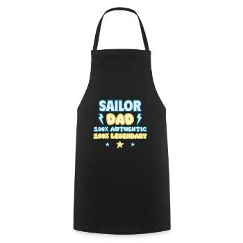Sailing Dad, Father's Day Gift - Cooking Apron - black - Front - AI Model Male 185 dark (185cm)
