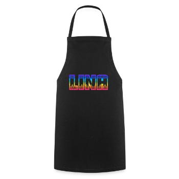 Lina Regenbogen - Kochschürze - Schwarz - Vorne - AI Model Male 185 dark (185cm)