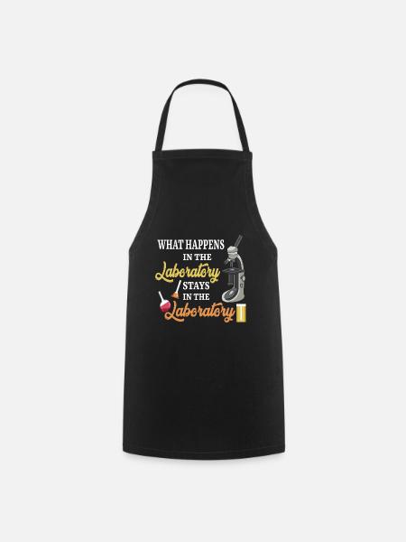 What Happens In The Laboratory Medical Lab - Cooking Apron - black