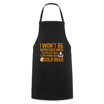 Until I Can Download Cold Beer 4 - Kochschürze - Schwarz - Vorne - AI Model Male 185 dark (185cm)