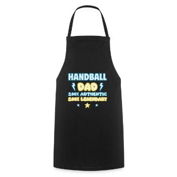 Papa joueur de handball,Cadeau de fête des pères,Handball - Tablier de cuisine - noir - Devant - AI Model Male 185 dark (185cm)