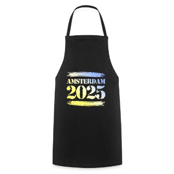 Amsterdam 2025 - Cooking Apron - black - Front - AI Model Male 185 dark (185cm)