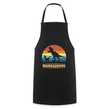 Mamasaurus Dino Dinosaur Tyrannosaurus TRex - Cooking Apron - black - Front - AI Model Male 185 dark (185cm)