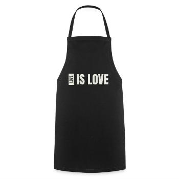 love is love - Kochschürze - Schwarz - Vorne - AI Model Male 185 dark (185cm)