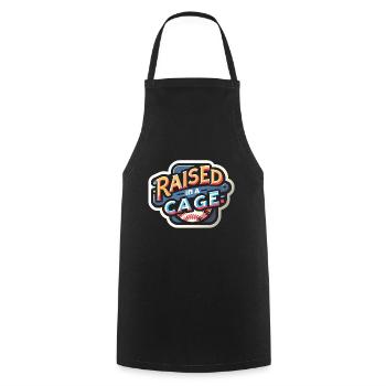 Raised In A Cage 17 - Cooking Apron - black - Front - AI Model Male 185 dark (185cm)