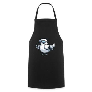 Colombe oiseau animal cool - Tablier de cuisine - noir - Devant - AI Model Male 185 dark (185cm)