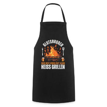 Grillmeister BBQ Grillkönig Holzkohle Smoker Bier - Kochschürze - Schwarz - Vorne - AI Model Male 185 dark (185cm)
