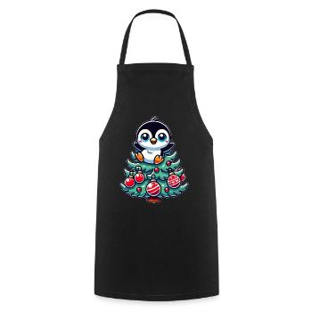 Lustiger Pinguin Tannenbaum Weihnachtsfest - Kochschürze - Schwarz - Vorne - AI Model Male 185 dark (185cm)