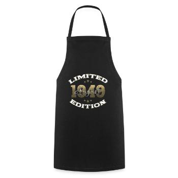 75th Birthday Original August 1949 Born 1949 - Cooking Apron - black - Front - AI Model Male 185 dark (185cm)