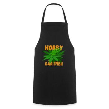 Hobby Gärtner Cannabis - Hanf - Kiffen legal - Kochschürze - Schwarz - Vorne - AI Model Male 185 dark (185cm)