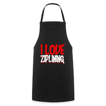 I Love Ziplining 2 - Kochschürze - Schwarz - Vorne - AI Model Male 185 dark (185cm)