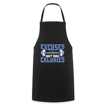 Les excuses ne brûlent pas de calories - Tablier de cuisine - noir - Devant - AI Model Male 185 dark (185cm)