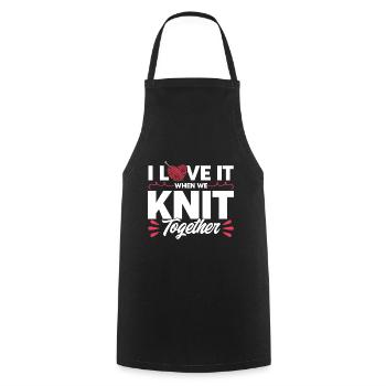 Knitting Lovers Yarn Knitting Knitting Gift - Cooking Apron - black - Front - AI Model Male 185 dark (185cm)