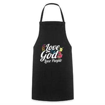 Jesus God Bible Verse Inspirational Gift - Cooking Apron - black - Front - AI Model Male 185 dark (185cm)