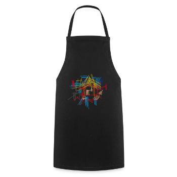 Architecture / abstrait - Tablier de cuisine - noir - Devant - AI Model Male 185 dark (185cm)