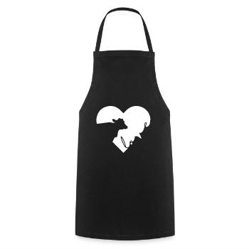 Cows Love T Shirt - Cooking Apron - black - Front - AI Model Male 185 dark (185cm)