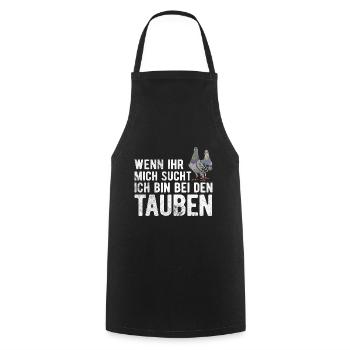 Taube Tauben Vogel - Kochschürze - Schwarz - Vorne - AI Model Male 185 dark (185cm)