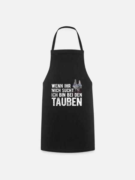Taube Tauben Vogel - Kochschürze - Schwarz