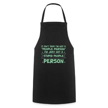Pas une « personne sociable », juste pas une personne stupide 4 - Tablier de cuisine - noir - Devant - AI Model Male 185 dark (185cm)