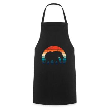 Elefant - Großwild, Stoßzahn, Elfenbein sunset - Kochschürze - Schwarz - Vorne - AI Model Male 185 dark (185cm)