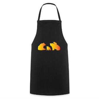 Ours en famille amoureux de toute la famille - Tablier de cuisine - noir - Devant - AI Model Male 185 dark (185cm)