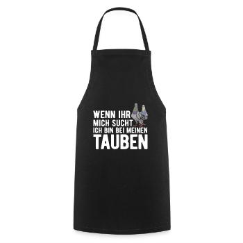 Taube Tauben Vogel - Kochschürze - Schwarz - Vorne - AI Model Male 185 dark (185cm)