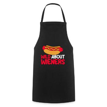 Verrückt nach Wienern Hot Dog Geschenk - Kochschürze - Schwarz - Vorne - AI Model Male 185 dark (185cm)